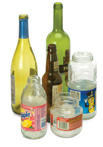 Mixed Glass Bottles and Jars