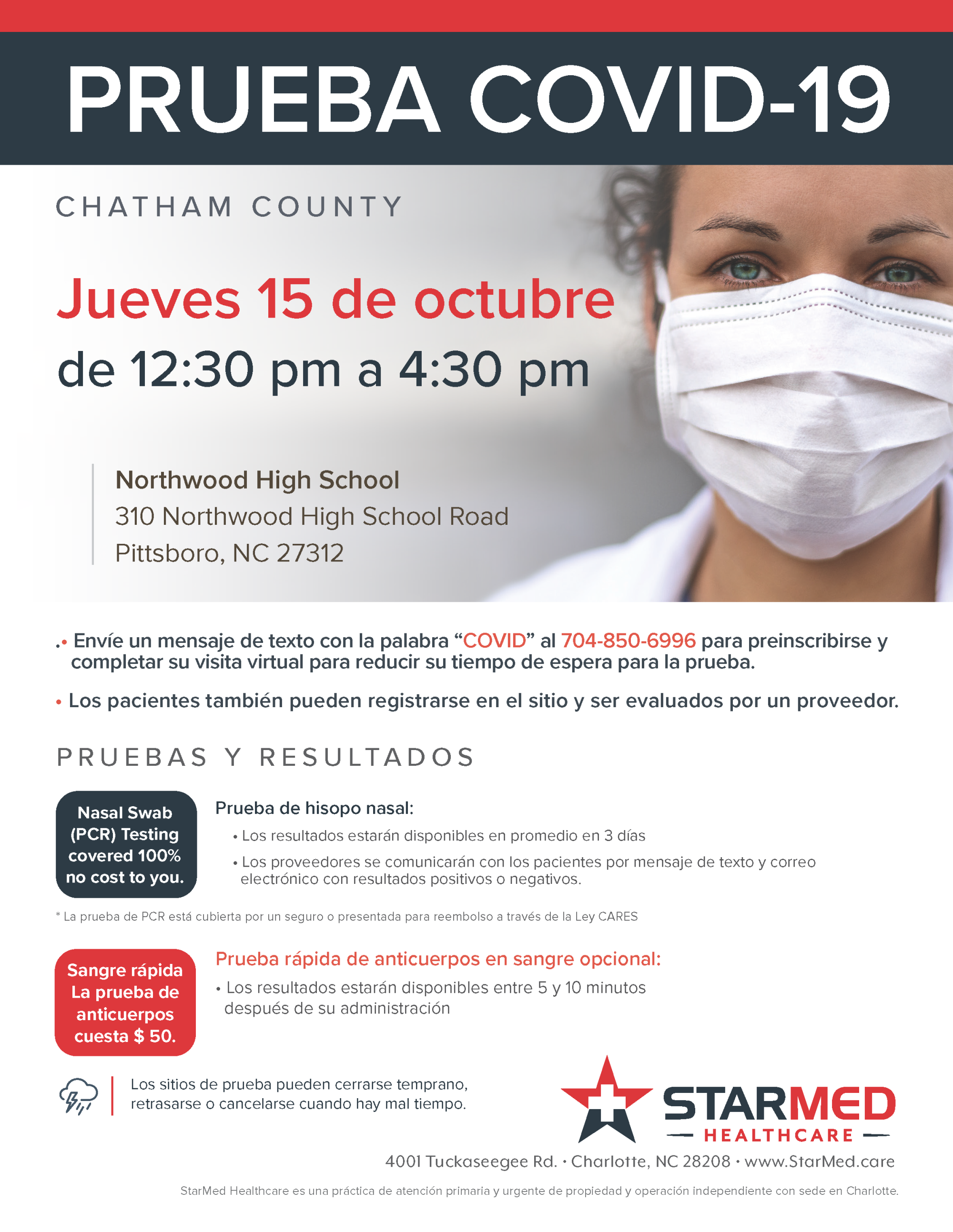 Chatham 10.15.20 Testing - Spanish