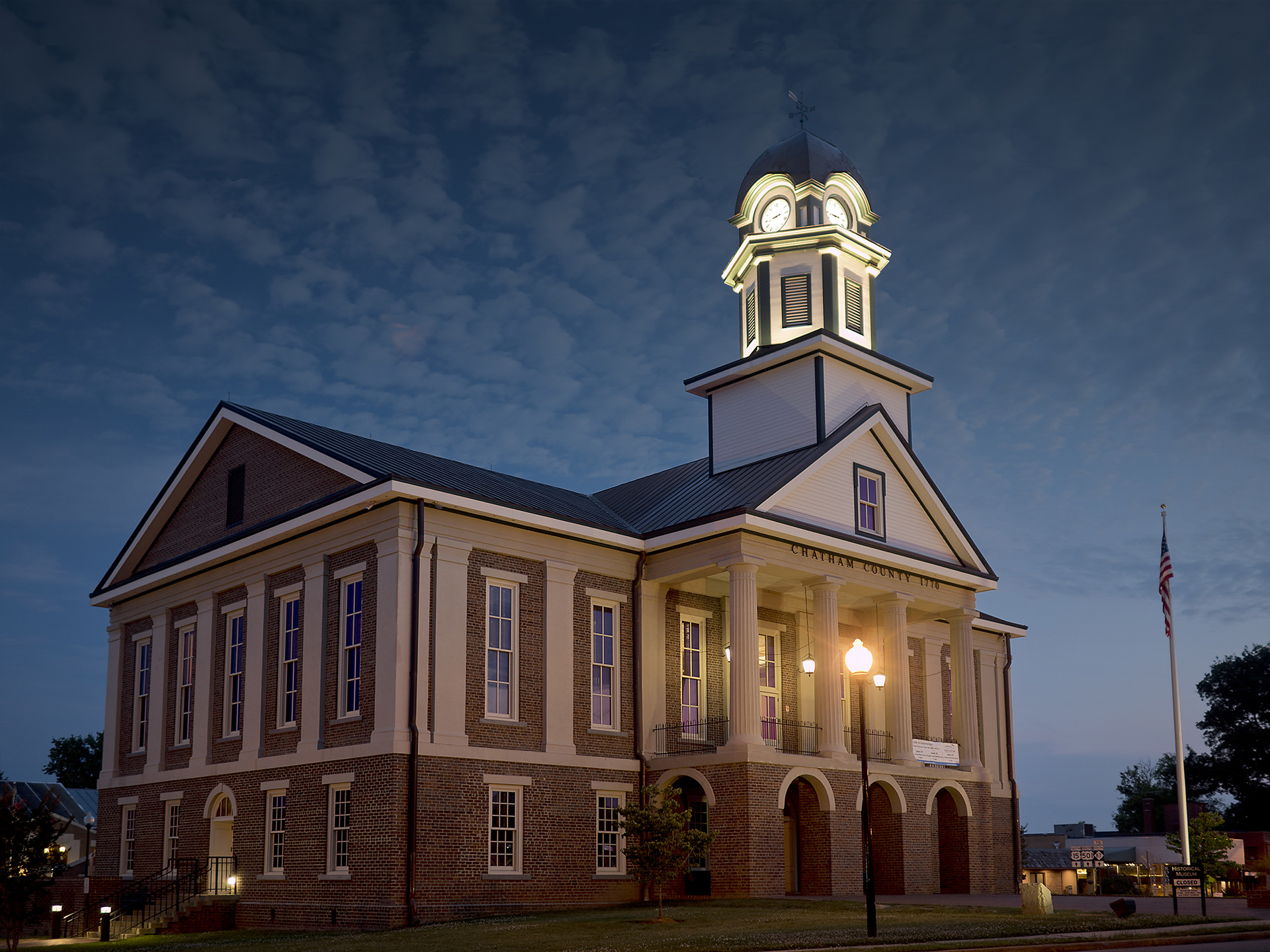 Historic Courthouse at dusk