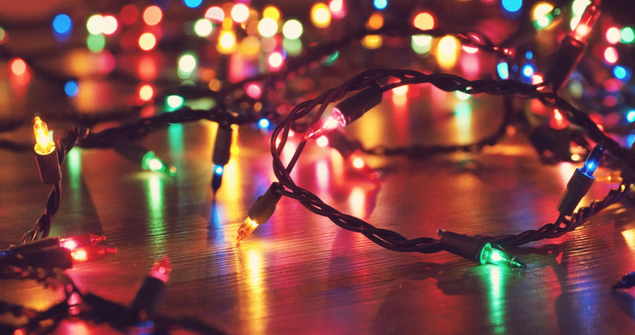 Multi-colored small string lights