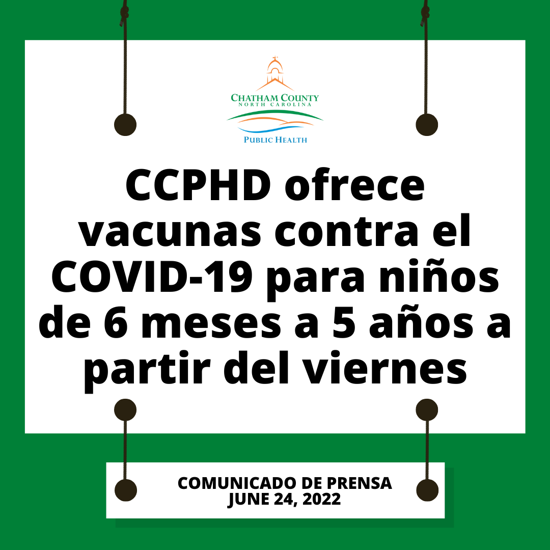 CCPHD ofrece vacunas contra el COVID-19 para niños de 6 meses a 5 años a partir del viernes