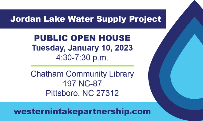 Western Intake Partnership Open House - January 10, 2023, 4:30pm, Chatham Community Library