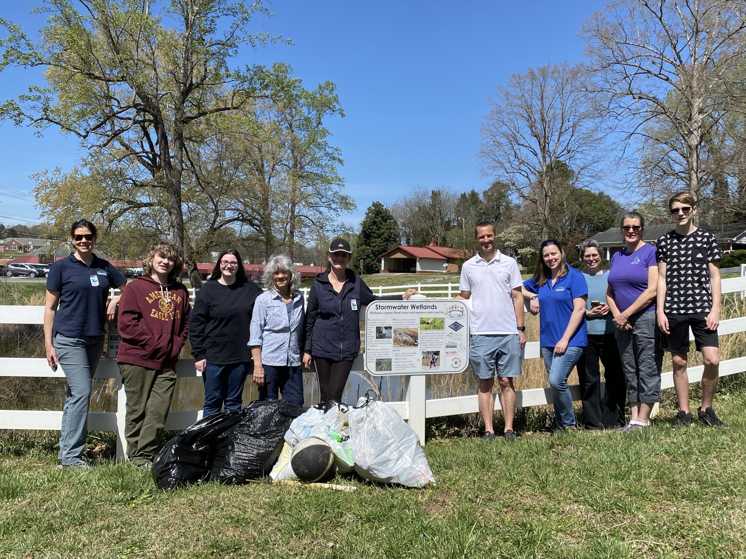 Attendees and staff helped clean up the park during Creek Geeks Field Day.