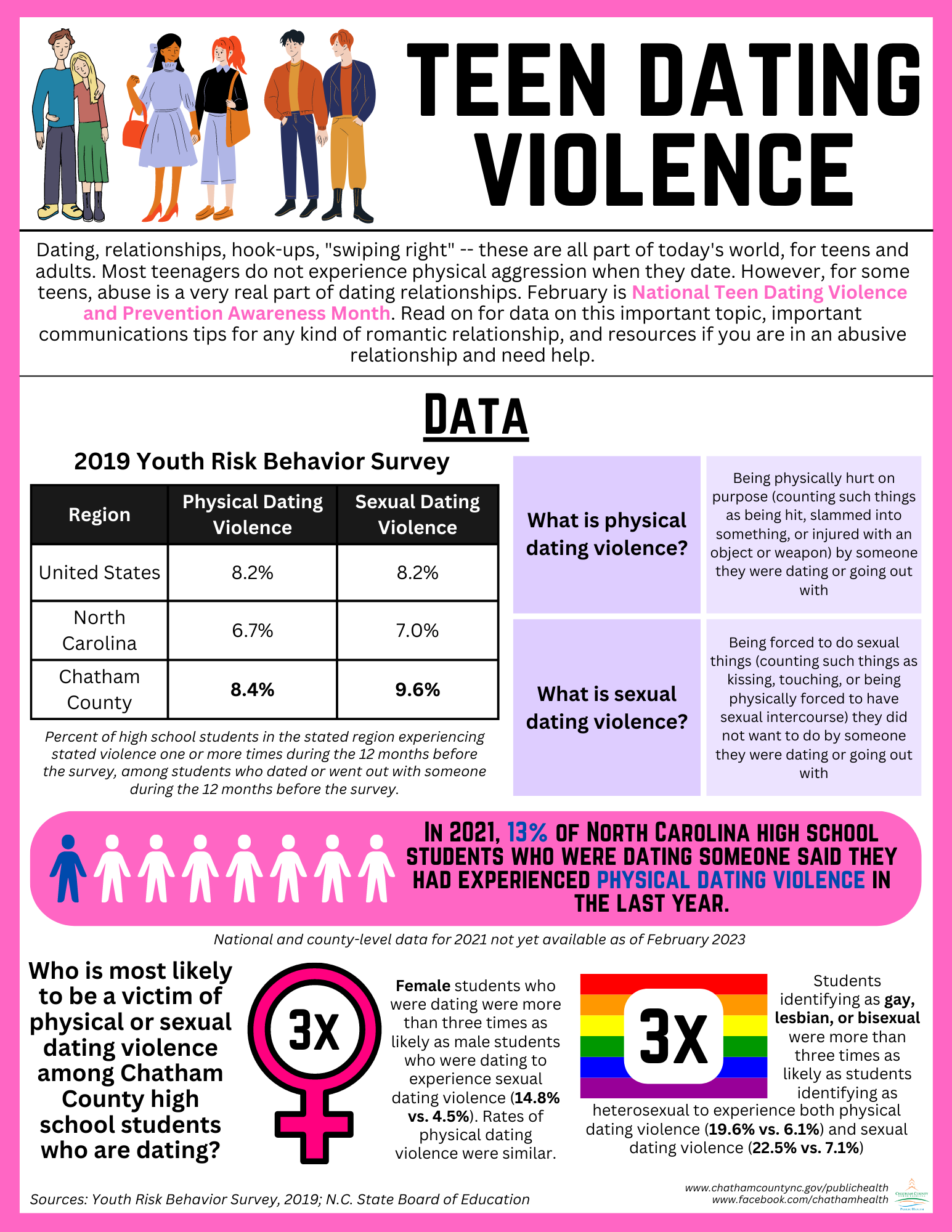 The first page of the Teen Dating Violence topical data report in English.