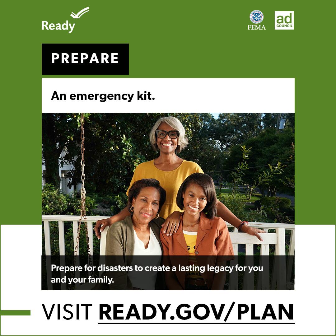 Visit ready.gov/plan to make an emergency plan for you and your family