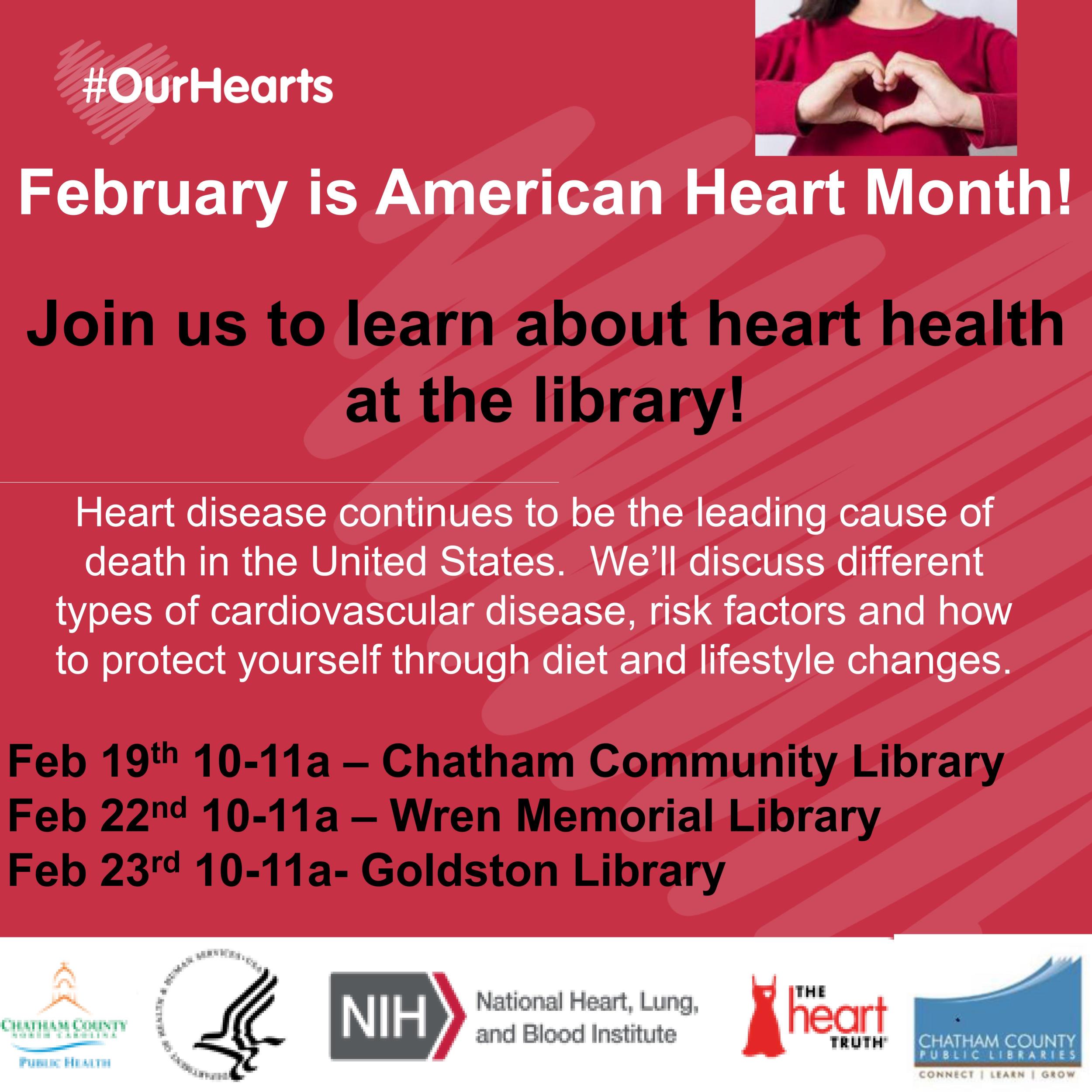 updated-Flyer for Heart Health Classes at the Library 2024