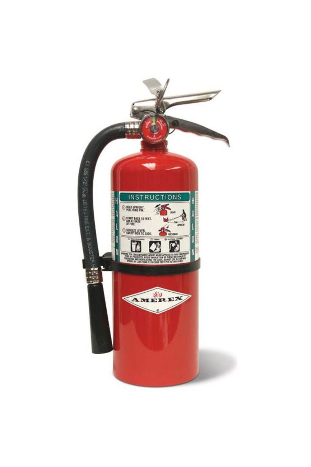 Halon FIre Extinguisher with symbols