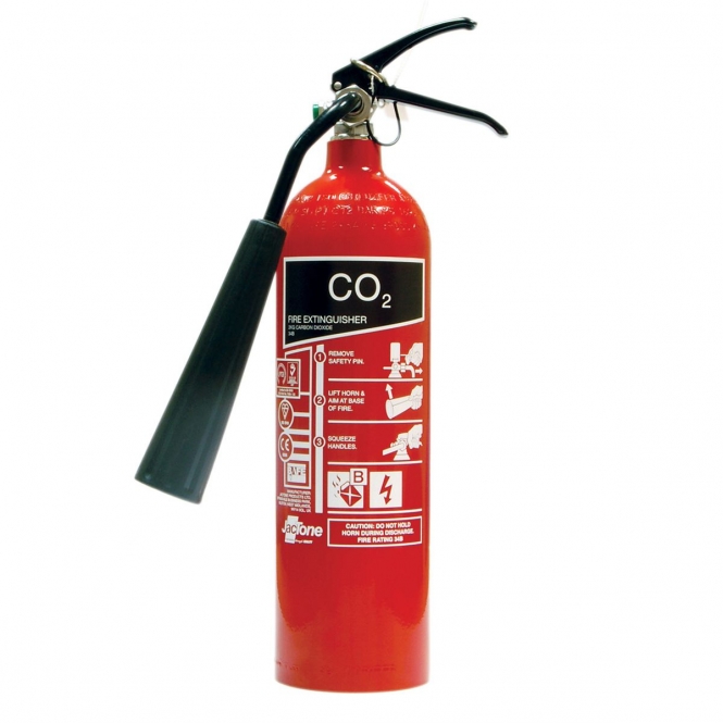 Carbon Dioxide Extinguisher with symbols